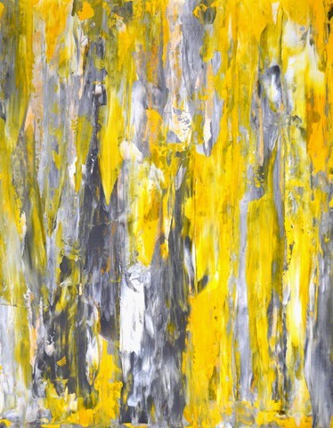 Grey and Yellow Abstract Art Texture Painting